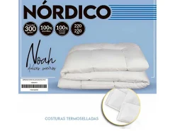 Edredón nórdico Noah 300g/m² 100% microfibra costuras termoselladas blanco 220x220 cm