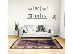 Elsje Alfombra lavable antideslizante negro y dorado 120x180 cm