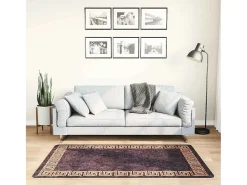 Elsje Alfombra lavable antideslizante negro y dorado 80x150 cm
