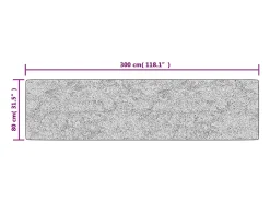 Elsje Alfombra lavable antideslizante negro y blanco 80x300 cm