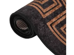 Elsje Alfombra lavable antideslizante negro y dorado 160x230 cm
