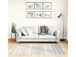 Elsje Alfombra lavable antideslizante negro y blanco 80x150 cm