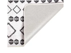 Elsje Alfombra lavable antideslizante negro y blanco 80x150 cm