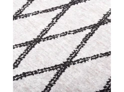 Elsje Alfombra lavable antideslizante negro y blanco 120x180 cm