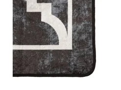 Elsje Alfombra lavable antideslizante negro y blanco 80x150 cm