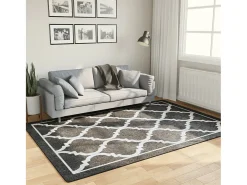 Elsje Alfombra lavable antideslizante negro y blanco 160x230 cm