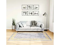 Elsje Alfombra lavable antideslizante gris 120x180 cm