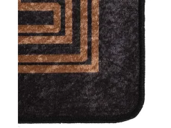 Elsje Alfombra lavable antideslizante negro y dorado 80x300 cm