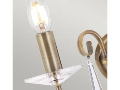 Elstead Aegean 2 ljus inomhusljus vägglampa åldrad mässing, E14