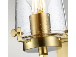 Elstead Alton 1 ljus vägglampa, borstad mässing, IP44, E27