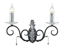 Elstead Amarilli 2 ljus inomhusljus väggljus svart blommig löv Design , E14