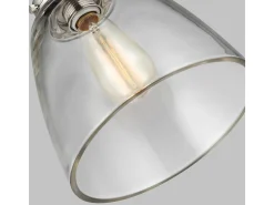 Elstead Baskin 1 ljuskupol takhänge polerad nickel, E27