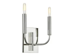 Elstead Brianna 2 ljus vägglampa, polerad nickel, E14