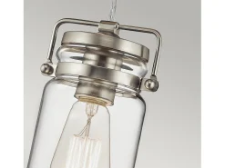 Elstead Brinley 1 Light Ceiling Mini Pendel Borstad Nickel, E27