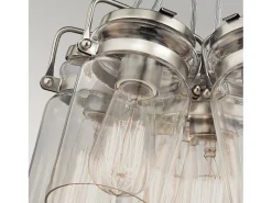 Elstead Brinley 6 Light Cluster Pendel Borstad Nickel, E27