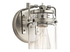 Elstead Brinley 1 Lätt vägglampa Borstad Nickel, E27