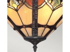 Elstead Cambridge 2 Ljus Semi Flush Ceiling Light Vintage Bronze, Tiffany Glass, E27