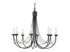 Elstead Carisbrooke 8 ljus ljuskrona svart finish, E14
