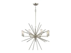 Elstead Carnegie 8 ljus ljuskrona silverfinish, E27