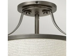 Elstead Charlotte 3 Ljus Semi Flush Ceiling Light Antik Nickel, E27