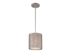 Elstead Confetti 1 Light Ceiling Mini Rund Pendel Old Silver, E27