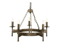 Elstead Cromwell 5 ljus ljuskrona gammal bronsfinish, E14