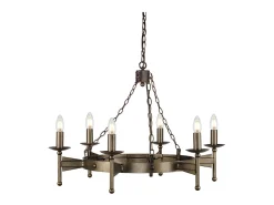 Elstead Cromwell 6 ljus ljuskrona gammal bronsfinish, E14