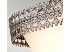 Elstead Crown 3 Ljus Semi Flush Ceiling Pendel Light Iron, E27