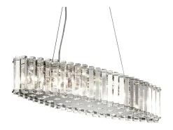 Elstead Crystal Skye 8 Light Pendant Bar Island Chandelier Light Chrome, Crystal, G9