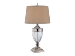 Elstead Dennison 1 ljus bordslampa polerad nickel, E27