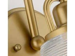 Elstead Dublin 1 ljus vägglampa, målad naturmässing, IP44, G9