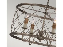 Elstead Dury 4 Light Cage Takhänge Century Silver Leaf, E14