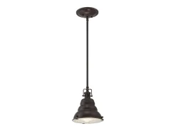 Elstead East Vale 1 Light Dome Tak Mini Pendel Palladian Brons, E27