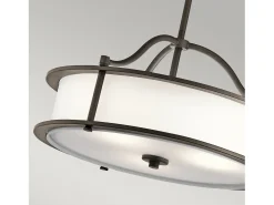 Elstead Emory 3 Ljus Semi Flush Round Tak Pendel Light Tenn, E27