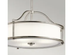 Elstead Emory 3 Ljus Semi Flush Round Tak Pendel Light Tenn, E27