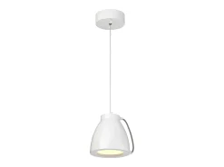 Elstead Europa LED 1 Ljus Liten Kupol Tak Pendel Vitmålad Finish
