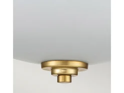 Elstead Feiss Malibu Skål Halvspol taklampa Borstad mässing, IP44