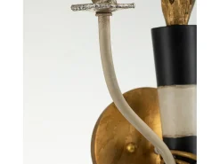 Elstead Flambeau 2 ljus inomhusljus väggljus svart, guld med skärmar, E14