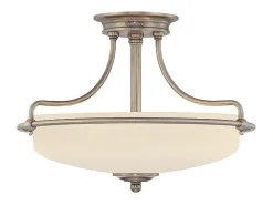 Elstead Griffin 3 Ljus Semi Flush Ceiling Light Antik Nickel, E27