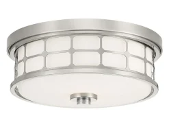 Elstead Guardian 2 Light Flush Mount - Borstad Nickel Finish, E27