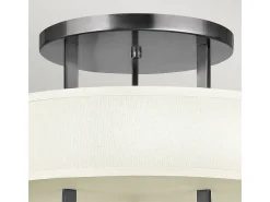 Elstead Hampton 3 Ljus Semi Flush Ceiling Light Antik Nickel, E27