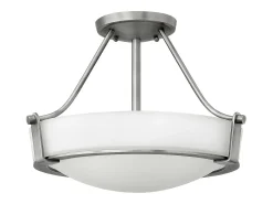 Elstead Hathaway 3 Ljus Small Semi Flush Ceiling Light Nickel, E27