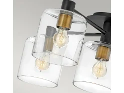 Elstead Hinkley Axel Multi Arm Semi Flush Taklampa Svart med Heritage Brass