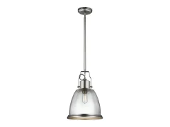 Elstead Hobson 1 ljus stor kupol takhänge satin nickel, E27