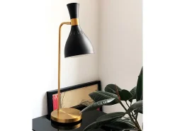 Elstead Joan 1 ljus bordslampa, midnattssvart, midnattssvart, polerad mässing, E27