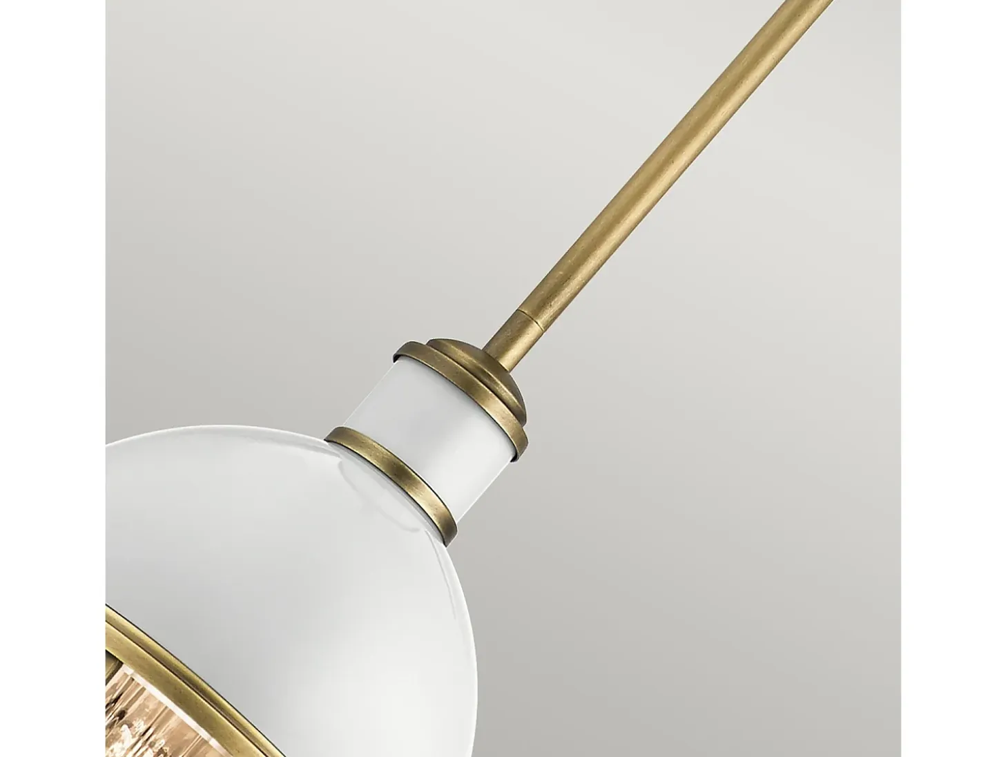 Elstead Kichler Tollis Globe Pendel Taklampa Natur Mässing & Vit