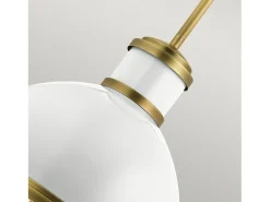 Elstead Kichler Tollis Globe Pendel Taklampa Natur Mässing & Vit