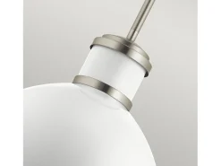 Elstead Kichler Tollis Globe Pendel Taklampa Borstad Nickel & Vit
