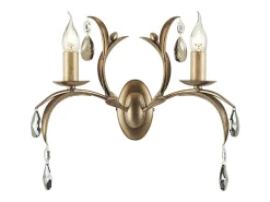 Elstead Lily 2 ljus inomhusljus vägglampa metallisk brons blommig löv design