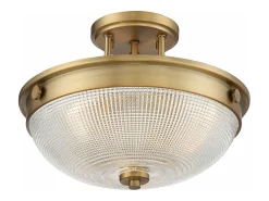 Elstead Mantle 2 Light Semi-Flush - Weathered Brass, E27